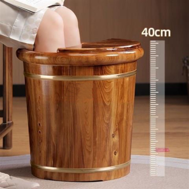 Spa&Wellness Earth City Шелепиха - Fußbadewanne aus Holz, Wadenhohe Fußbadewanne aus