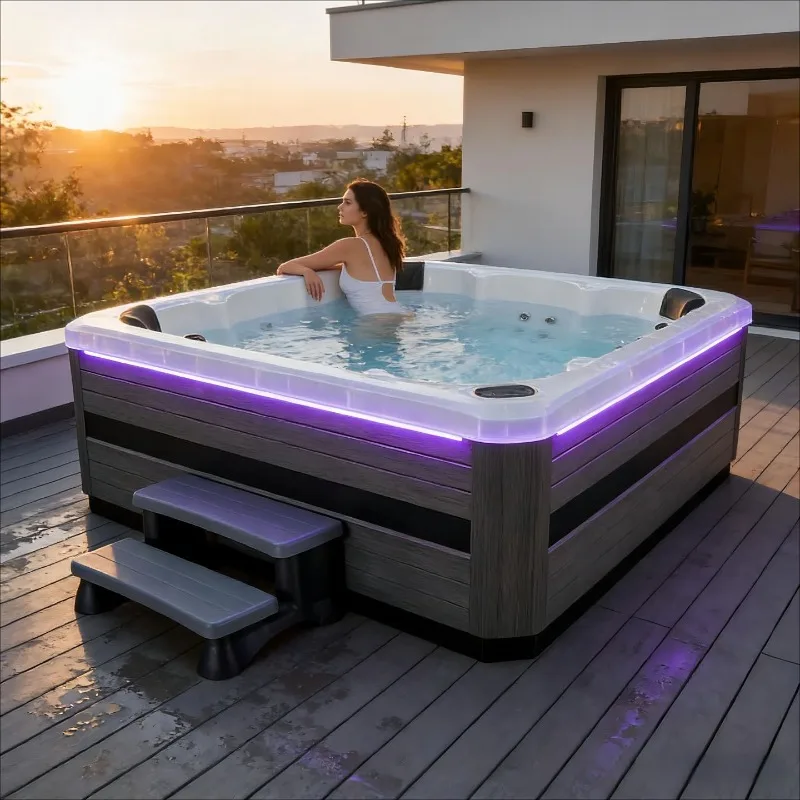 Spa Wellness Jacuzzi - Outdoor-Jacuzzi für Mehrere Personen Beheizter Surf-SPA